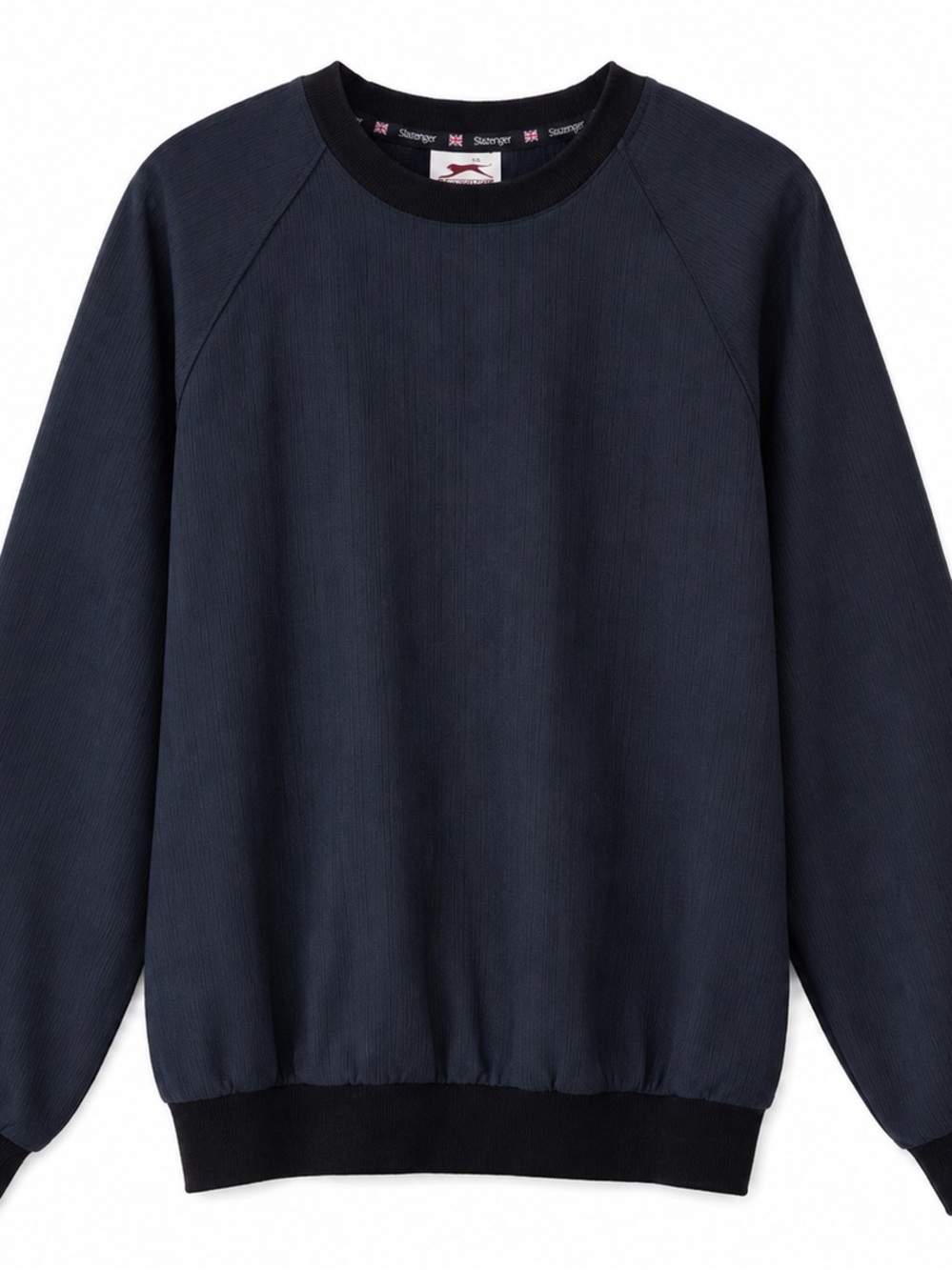 Slazenger Men’s Textured Black Crewneck Sweatshirt Size M Athletic Pullover